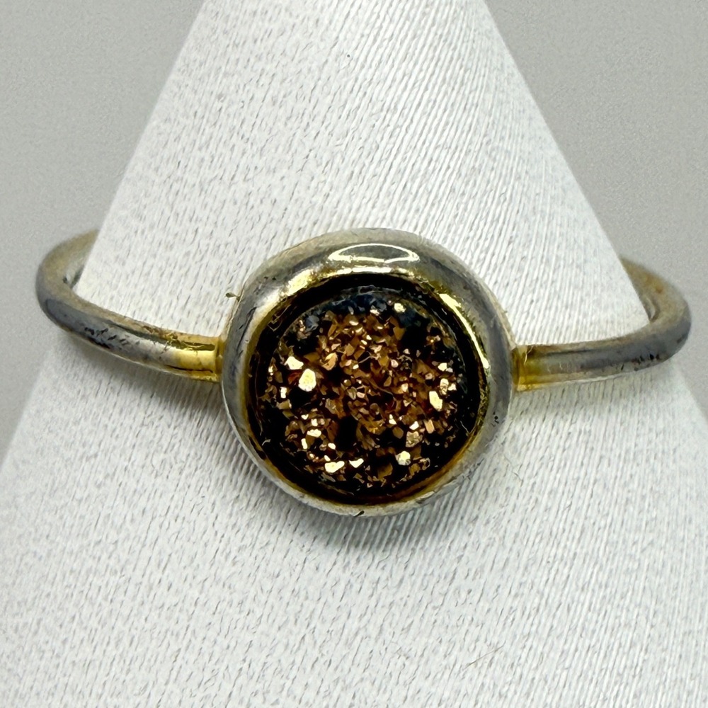 Gorjana Druzy Ring Gold Tone‎ Band Sparkle Gemstone